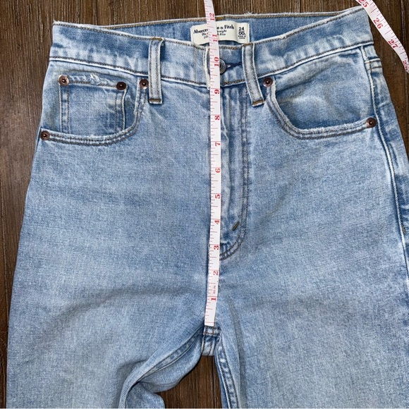 Abercrombie & Fitch The Ankle Straight Ultra High Rise Jean Size 24 Long blue - Picture 4 of 12